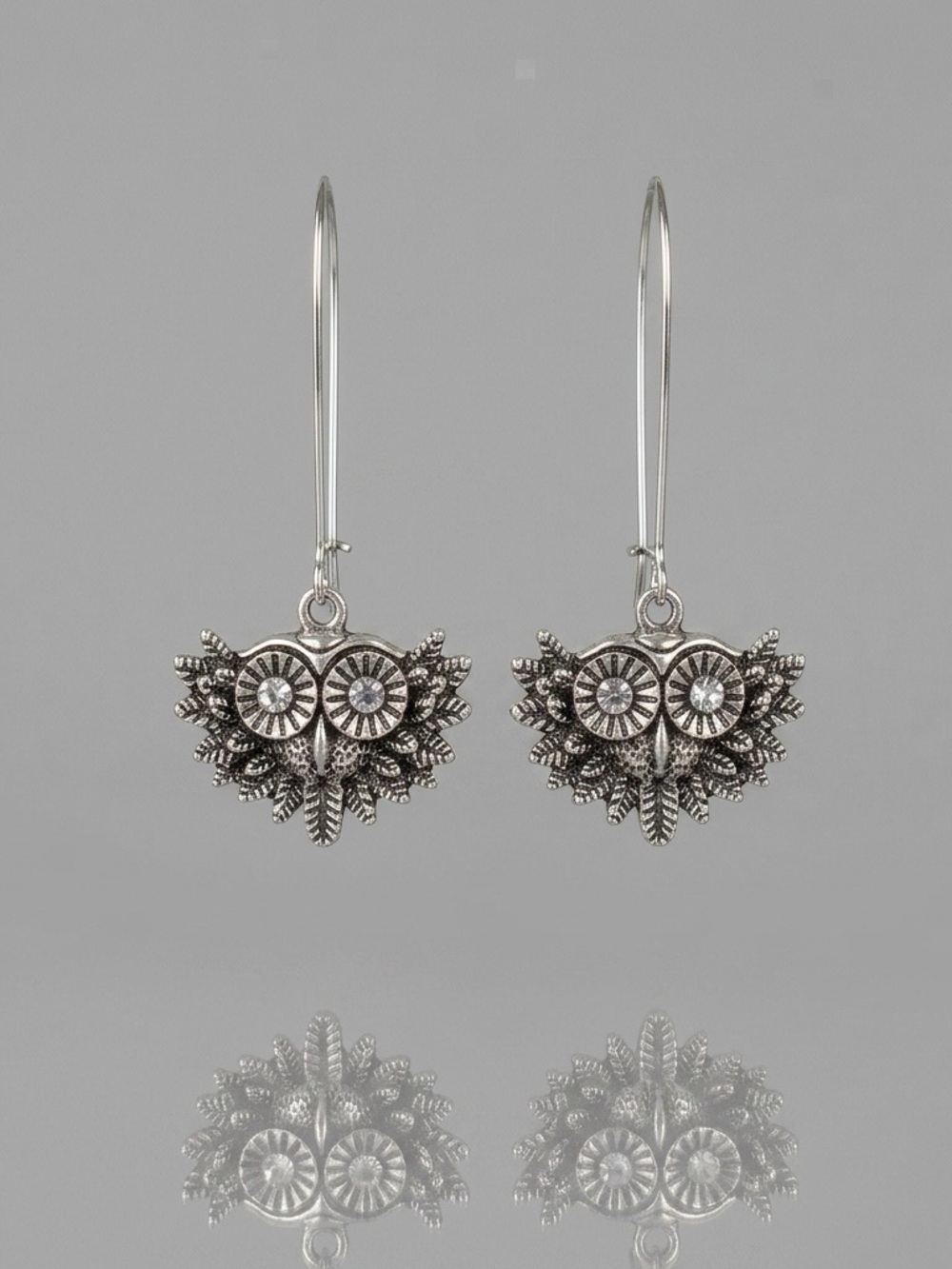 Owl Vintage Style Long Drop Earrings